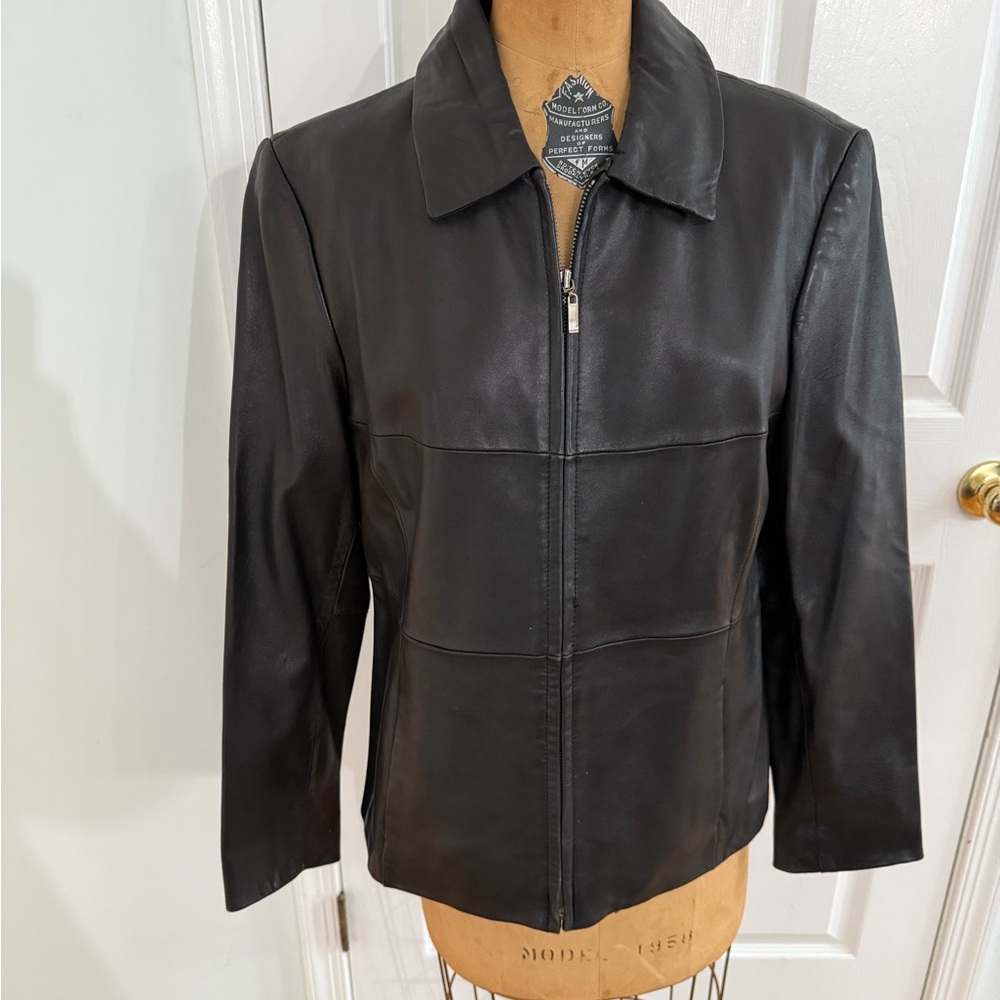 Valerie Stevens Classic Black Leather Jacket